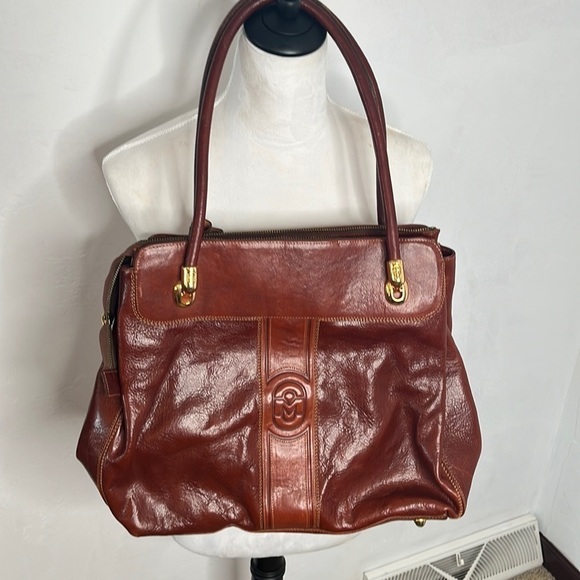 Marino Orlandi Large Leather Satchel Tote Bag Made in Italy. BRN3594D